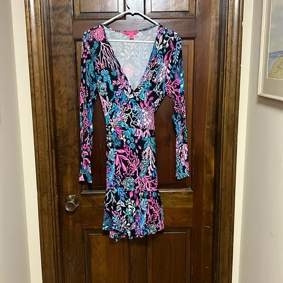 Lilly Pulitzer Dresses Euc Lilly Pulitzer Misha Romper In Onyx - Main Image